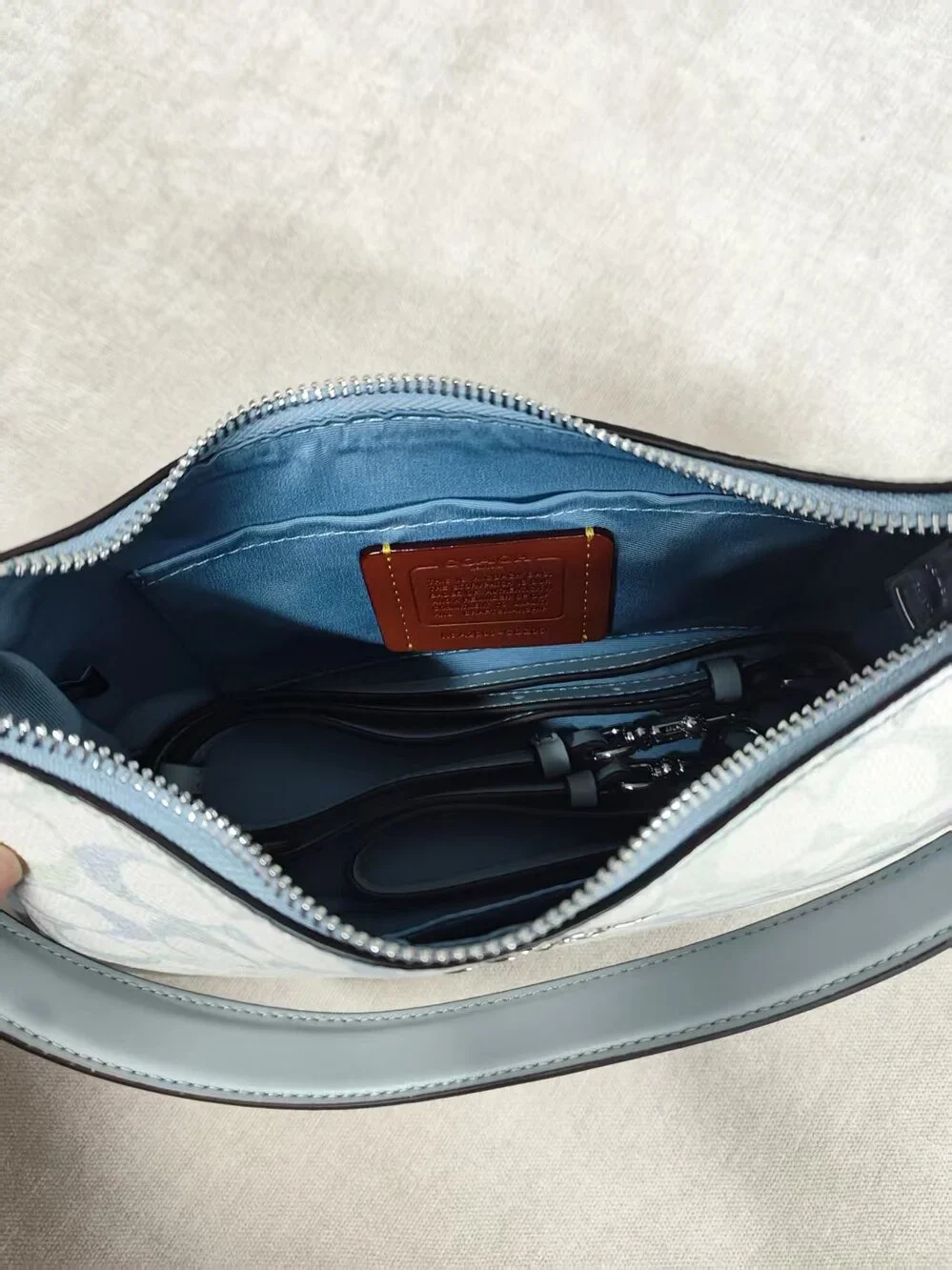 💙 Coach Signature Monogram Hobo Shoulder Bag